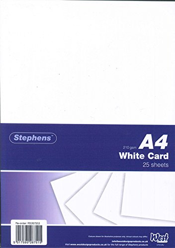 Stephens RS267553 Fotokarton - 25 Bogen Erstklassiges Produkt, 210 g/m2, weiß von Stephens