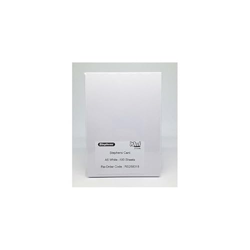 Stephens Weißer Karton, A5, 240 g/m², 100 Blatt, ideal zum Drucken, Kopieren, Kartenherstellung, Decoupage und Scrapbook-Designs, perfekte Kartonbasis für Bastelprojekte, unverzichtbarer Stephens Weißer Karton, A5, 240 g/m², 100 Blatt, ideal zum Drucken, Kopieren, Kartenherstellung, Decoupage und Scrapbook-Designs, perfekte Kartonbasis für Bastelprojekte, unverzichtbarer von Stephens