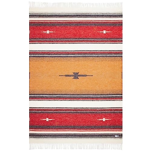 Steppenwolle® Wolldecke Patagonia (135x200 cm) Decke Boho aus 100% Schurwolle | Wolldecke für Kinder & Erwachsene | Bunte Decke in rot gelb schwarz | Fair produziert in der EU von Steppenwolle