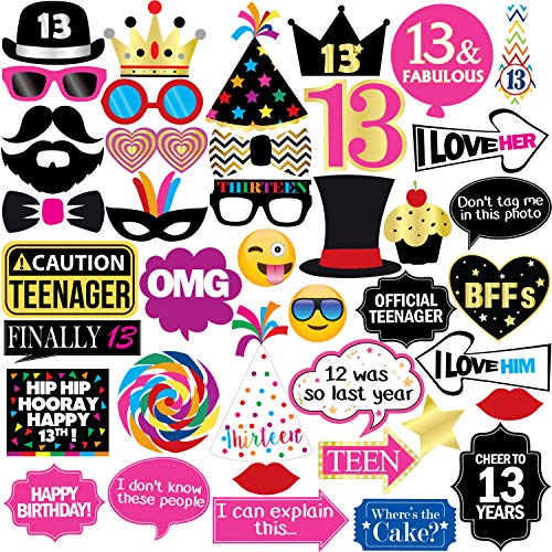 Fotorequisiten für 13. Geburtstag – 40Stk. – Lustige Props für Geburtstagspartys, Deko und Geschenke Fotorequisiten für 13. Geburtstag – 40Stk. – Lustige Props für Geburtstagspartys, Deko und Geschenke von Sterling James Co.