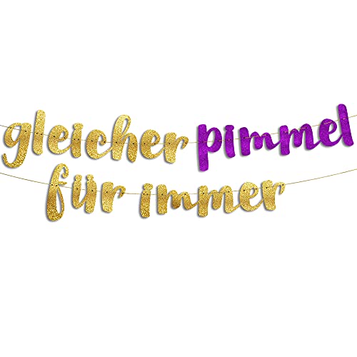 Lustige Girlande, Glitzerbanner Gleicher Pimmel Für Immer, Lustiges Partyzubehör Junggesellinnenabschied, Bachelorette-Party von Sterling James Co.