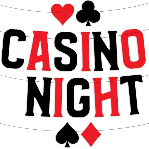 Sterling James Co. Glitzerbanner mit Casino-Thema – Las Vegas-Geburtstags- und Junggesellenabschiedsdekoration – Poker-Party-Girlande, Gefälligkeiten und Zubehör Sterling James Co. Glitzerbanner mit Casino-Thema – Las Vegas-Geburtstags- und Junggesellenabschiedsdekoration – Poker-Party-Girlande, Gefälligkeiten und Zubehör von Sterling James Co.