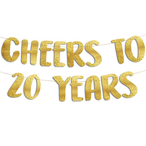 Sterling James Co. Goldfarbenes Glitzerbanner zum 20. Jahrestag und Geburtstag, Party-Dekoration Sterling James Co. Goldfarbenes Glitzerbanner zum 20. Jahrestag und Geburtstag, Party-Dekoration von Sterling James Co.