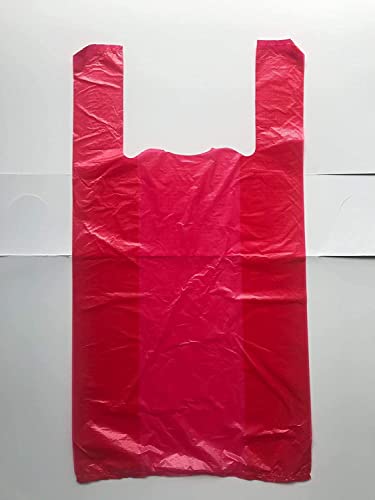 100 Stück rote Kunststoff-Tragetaschen, Größe L, 30,5 x 45,7 cm + 61 cm, strapazierfähig 100 Stück rote Kunststoff-Tragetaschen, Größe L, 30,5 x 45,7 cm + 61 cm, strapazierfähig von Sterling bargains