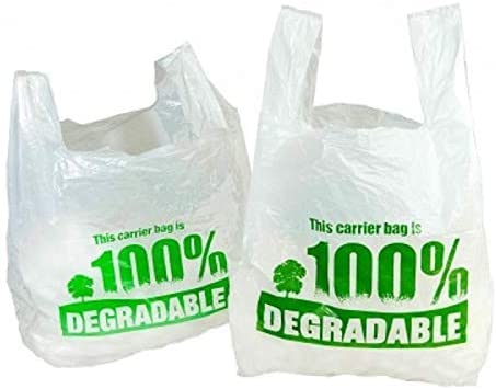 Umweltfreundliche Plastiktüten, Weiß, 100 % abbaubar, recycelbar, groß, 27,9 x 43,2 x 53,3 cm, weiß, Large von Sterling Bargains