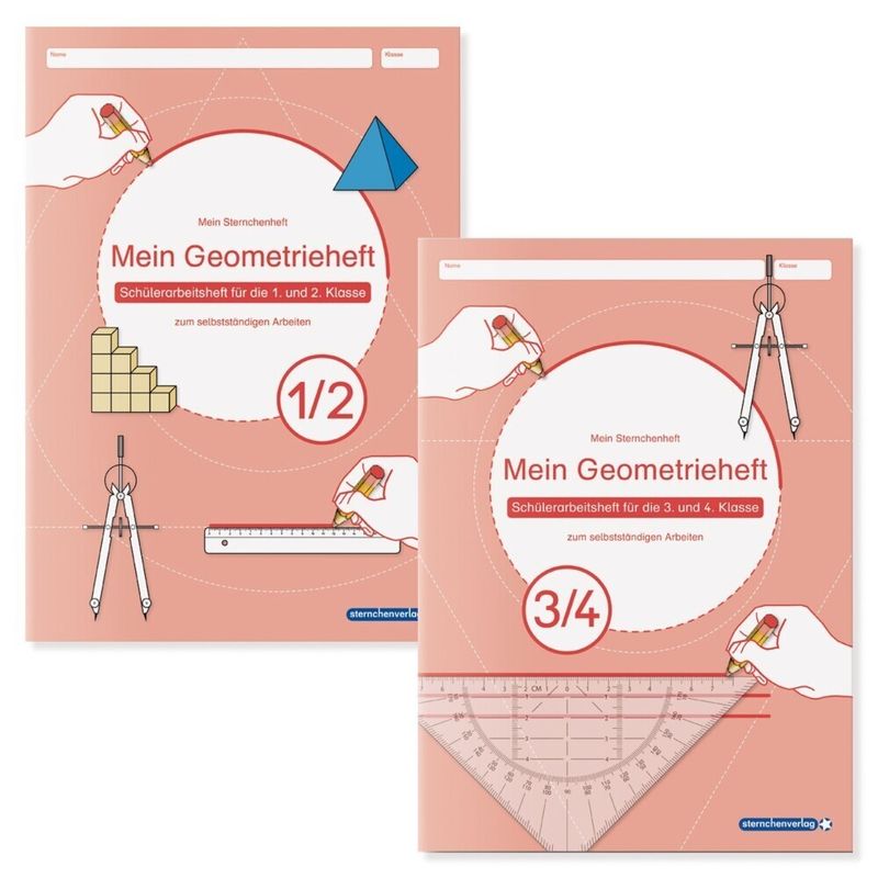 Mein Geometrieheft 1/2 Und 3/4 Im Set - sternchenverlag GmbH, Katrin Langhans, Kartoniert (TB) von Sternchenverlag