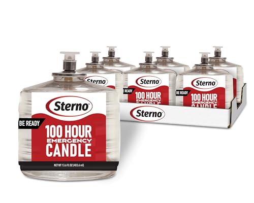 Sterno 100-Stunden-Notfallkerzen - Lange Brenndauernde geruchlose Kerzen für Notfälle und Stromausfälle - Brennt bis zu 100 Stunden - 6er Set - Sauberes brennendes flüssiges Paraffin Sterno 100-Stunden-Notfallkerzen - Lange Brenndauernde geruchlose Kerzen für Notfälle und Stromausfälle - Brennt bis zu 100 Stunden - 6er Set - Sauberes brennendes flüssiges Paraffin von Sterno