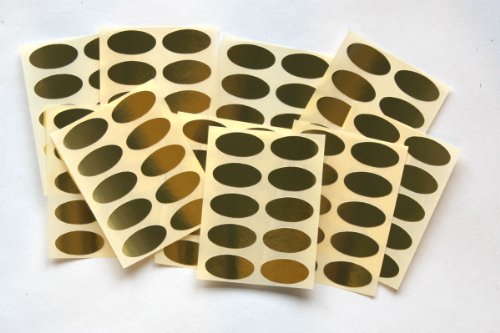 100 Oval Sticker - Klebend Bunt Selbstklebend Ovale für Farbe Kodierung - Glänzend Gold von SteveStickers