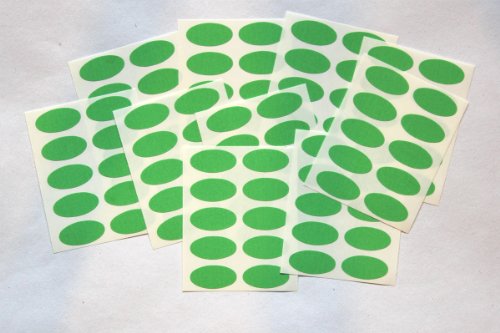 100 Oval Sticker - Klebend Bunt Selbstklebend Ovale für Farbe Kodierung - Grün von SteveStickers