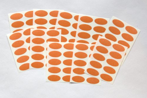 100 Oval Sticker - Klebend Bunt Selbstklebend Ovale für Farbe Kodierung - Orange von SteveStickers