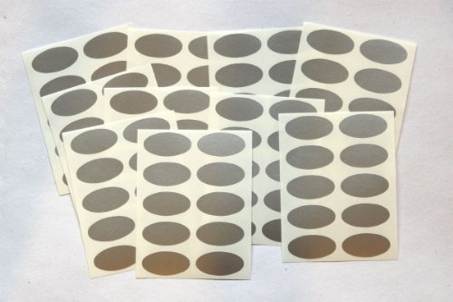 100 Oval Sticker - Klebend Bunt Selbstklebend Ovale für Farbe Kodierung - Silbern von SteveStickers