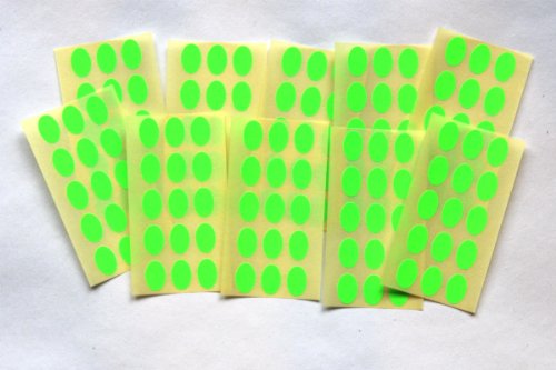 150 Oval Sticker - Klebend Bunt Selbstklebend Ovale für Farbe Kodierung - hellgrün von SteveStickers