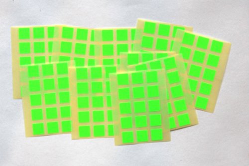 150 Sticker / Aufkleber, rote Quadrate, zum Markieren Lindgrün von SteveStickers