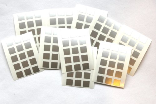150 Sticker / Aufkleber, rote Quadrate, zum Markieren silber von SteveStickers