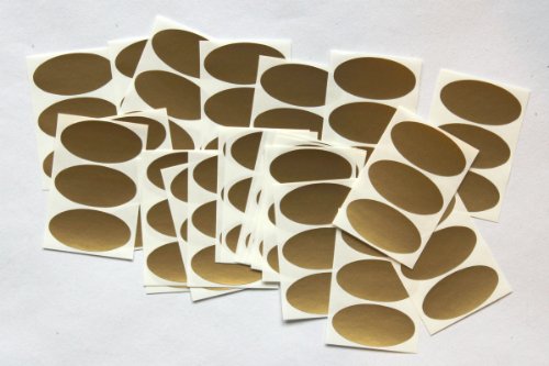 75 Oval Sticker - Klebend Bunt Selbstklebend Ovale für Farbe Coding - Gold von SteveStickers
