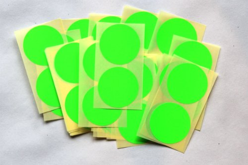 SteveStickers Klebeetiketten, rund, selbstklebend, farbig, 50 Stück Lindgrün von SteveStickers