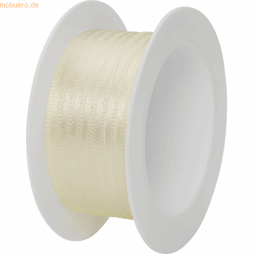 12 x Stewo Geschenkband Satin Spule 3mmx5m beige hell von Stewo