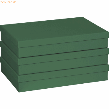 3 x Stewo Geschenkbox 23,5x33x6cm A4 One Colour grün dunkel von Stewo