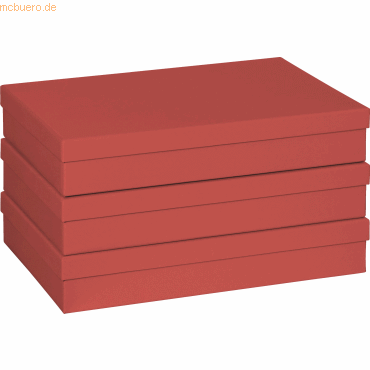 3 x Stewo Geschenkbox 23,5x33x6cm A4 One Colour rot von Stewo