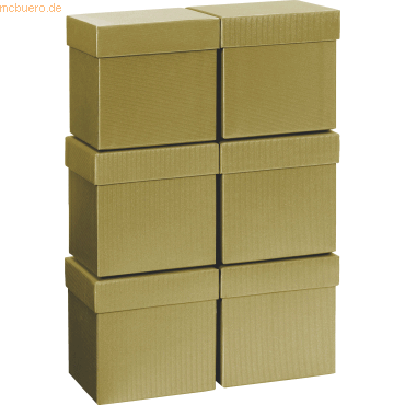 6 x Stewo Geschenkbox 10x10x10cm Cube One Colour gold von Stewo
