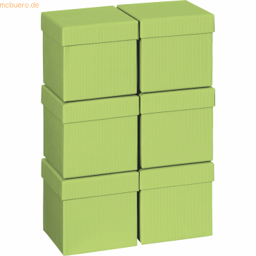 6 x Stewo Geschenkbox 10x10x10cm Cube One Colour grün hell von Stewo