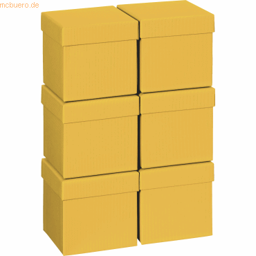 6 x Stewo Geschenkbox 10x10x10cm Cube One Colour orange dunkel von Stewo