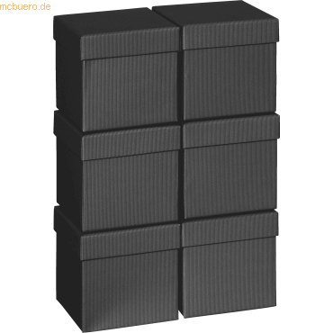 6 x Stewo Geschenkbox 10x10x10cm Cube One Colour schwarz von Stewo