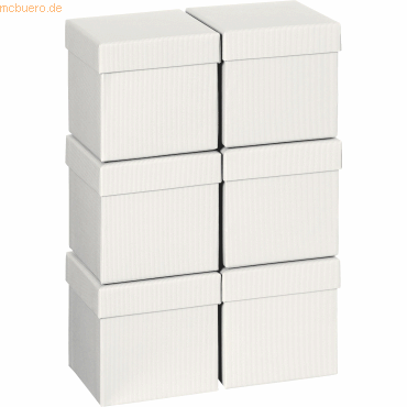 6 x Stewo Geschenkbox 13,5x13,5x12,5cm Cube One Colour beige von Stewo
