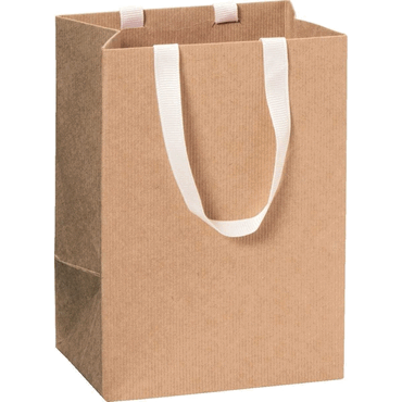 6 x Stewo Geschenktragetasche One Colour - 10 x 14 x 8 cm hellbraun von Stewo
