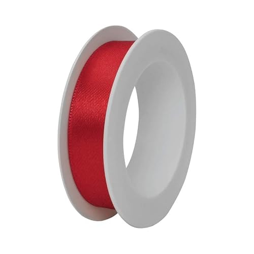 STEWO Satinband Geschenkband, 15mm x 3m, rot, hochwertiges Seidenband Hochzeitsband Dekoband Schleifenband zum Verpacken, Dekorieren und Basteln von Stewo