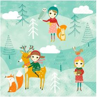 Serviette "Winter Geschichte" - 5 Stück Serviette "Winter Geschichte" - 5 Stück von Stewo