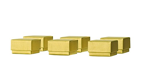 Stewo Geschenkboxen Kartonagen, 6 Stück mit Rillenprägung, 6 x 6 x 4 cm, gold von Stewo