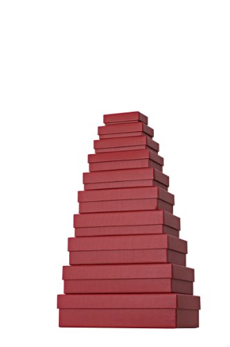 Stewo Geschenkboxen-Set Kartonage, 10-er Satz mit Rillenprägung, dunkelrot Stewo Geschenkboxen-Set Kartonage, 10-er Satz mit Rillenprägung, dunkelrot von Stewo