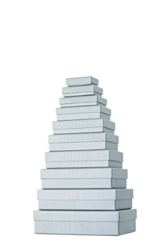 Stewo Geschenkboxen-Set Kartonage, 10-er Satz mit Rillenprägung, silber Stewo Geschenkboxen-Set Kartonage, 10-er Satz mit Rillenprägung, silber von Stewo