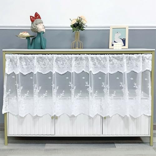 Stfery Küchenvorhang Modern Spitze Floralen Muster Gardine Voile mit Kräuselband, 230x45cm x 1pcs, Kurzgardinen Weiß Fenstervorhang Wohnzimmer Stfery Küchenvorhang Modern Spitze Floralen Muster Gardine Voile mit Kräuselband, 230x45cm x 1pcs, Kurzgardinen Weiß Fenstervorhang Wohnzimmer von Stfery
