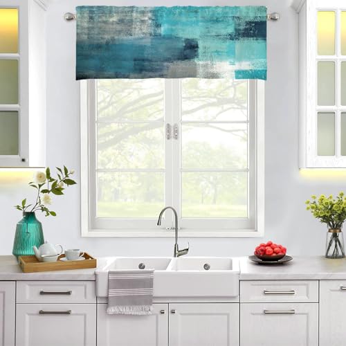 Stfery Kurzgardine Landhaus Abstraktion Muster Vorhang Lichtdurchlässig mit Kräuselband, 152x45cm x 1pcs, Bistrogardinen Blau für Badezimmer Fenster Vorhänge Stfery Kurzgardine Landhaus Abstraktion Muster Vorhang Lichtdurchlässig mit Kräuselband, 152x45cm x 1pcs, Bistrogardinen Blau für Badezimmer Fenster Vorhänge von Stfery