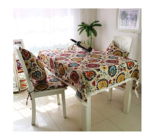 Stfery Tischdecke Leinenoptik Blumenmuster Bunt, 130x180cm, Table Cloth, Tischdecke Rechteckig Küche Stfery Tischdecke Leinenoptik Blumenmuster Bunt, 130x180cm, Table Cloth, Tischdecke Rechteckig Küche von Stfery
