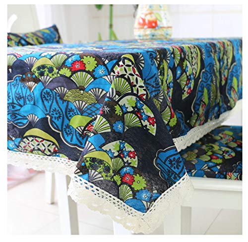 Stfery Tischdecke Leinenoptik Mit Muster Fächer Blumen Blau, 90x140cm, Tischtuch Japanisch, Tischdecke Rechteckig Küche Stfery Tischdecke Leinenoptik Mit Muster Fächer Blumen Blau, 90x140cm, Tischtuch Japanisch, Tischdecke Rechteckig Küche von Stfery