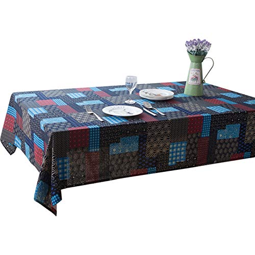 Stfery Tischdecke Patchwork, Blumen Geometrischen Muster Dunkelblau, 140x180cm, Tischtuch Baumwolle, Tischdecke Rechteckig Für Gartentisch Stfery Tischdecke Patchwork, Blumen Geometrischen Muster Dunkelblau, 140x180cm, Tischtuch Baumwolle, Tischdecke Rechteckig Für Gartentisch von Stfery