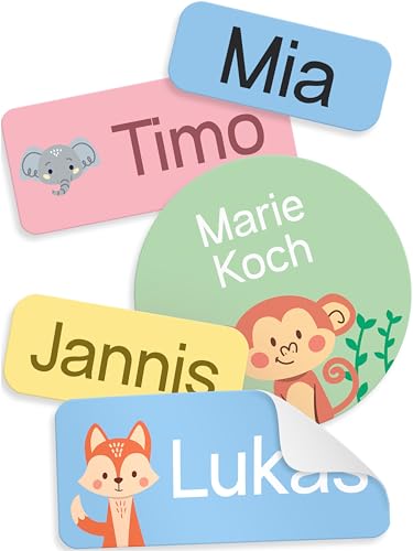 StiKiddo® 125 Stück Namensaufkleber Set für Kinder in der Kita - Personalisierbare Aufkleber, Ideal für Kleidung & Kindergarten, Made in Germany - Gelb von StiKiddo