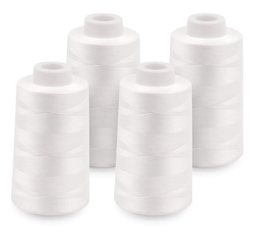 StiVerse Nähgarn- 4 Stück, 1750 M nähgarn für nähmaschine, 40S/2 Polyester faden, weiß garn nähmaschine für Qualitäts Nähgarn von StiVerse