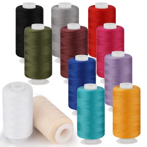 Stiverse 12 Pcs Farben Nähgarn, 640M Garn, PolyesterGarn, Allzweck-Nähmaschinengarn, Garn für Nähmaschine/Handnähen/Handquilten von StiVerse