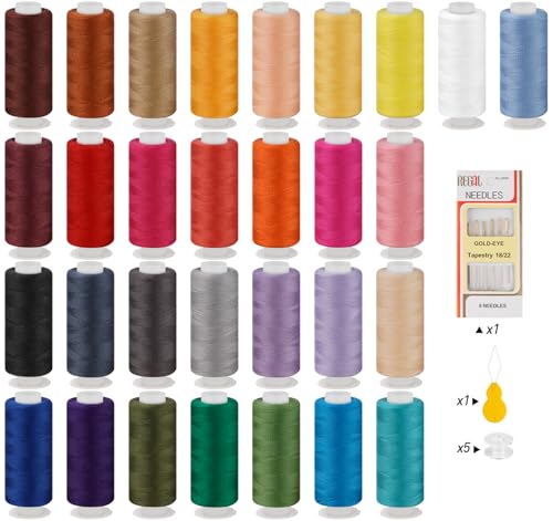 Stiverse 46 Stück Nähgarne, 600 Yard 30 Farben Faden, Allzweck-Polyestergarn, Nähmaschinengarn, Garn für Nähmaschine/Handnähen/Handsteppung Stiverse 46 Stück Nähgarne, 600 Yard 30 Farben Faden, Allzweck-Polyestergarn, Nähmaschinengarn, Garn für Nähmaschine/Handnähen/Handsteppung von StiVerse