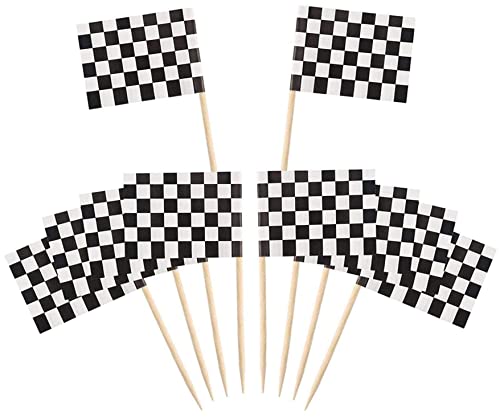 120 Pack karierte Rennflagge Zahnstocher Cupcake Picks Zahnstocher Fahnen Abendessen Flaggen Race Car Cake Toppers Dekorationen Party Lieferungen 120 Packung karierte Rennstürme Cupcake Picks Zahnpic von Stibzeup
