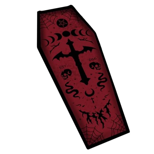 Goth Teppich, 51 x 20 Zoll Horror Sargbad, weiche Wasserabsorbens-Halloween-Badematte, Nicht-Slip-Halloween-Teppich für Schlafzimmerküchenzimmer Geschenke, dunkelrotes Goth, Sarg, Get Got Goth Teppich, 51 x 20 Zoll Horror Sargbad, weiche Wasserabsorbens-Halloween-Badematte, Nicht-Slip-Halloween-Teppich für Schlafzimmerküchenzimmer Geschenke, dunkelrotes Goth, Sarg, Get Got von Stibzeup