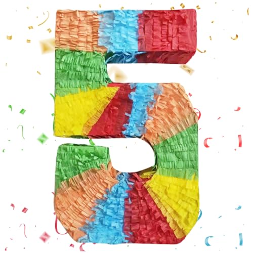 Partyspiel für Kinderpartys Regenbogen Nummer 5 Partyspiel19.7 Zoll großes Spiel leicht zu füllen für den 5. Geburtstag Jubiläum Feierdekoration von Stibzeup