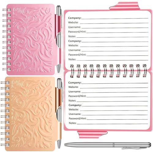 Passwort Buch 2PCS 4.5 x 4 x 1 Edelstahl Kennwort Keeper Tragbarer Passwort Keeper Buch mit Stift Creative Metal Cover Notebook Kleinkennwortbuch für Studenten, Erwachsene, Senioren Passwort Buch 2PCS 4.5 x 4 x 1 Edelstahl Kennwort Keeper Tragbarer Passwort Keeper Buch mit Stift Creative Metal Cover Notebook Kleinkennwortbuch für Studenten, Erwachsene, Senioren von Stibzeup