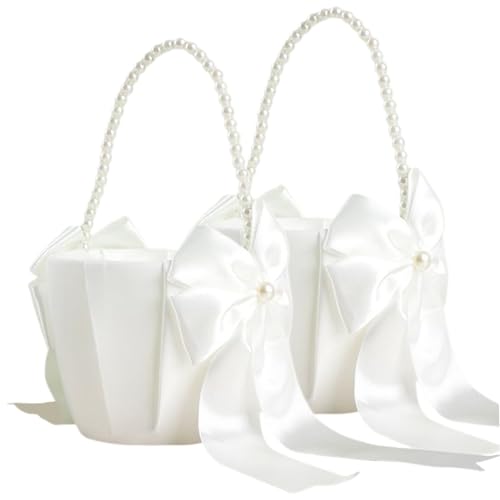 Stibzeup Blumenmädchenkorb 2pcs weiße Blumenmädchenkörbe für Hochzeiten Hochzeitskorb mit Perlengriff Färbung Hochzeitsdekorationen, Körbe für Hochzeiten Stibzeup Blumenmädchenkorb 2pcs weiße Blumenmädchenkörbe für Hochzeiten Hochzeitskorb mit Perlengriff Färbung Hochzeitsdekorationen, Körbe für Hochzeiten von Stibzeup
