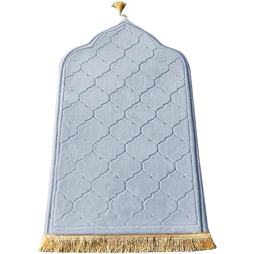 Stibzeup Gebetsmatte weicher muslimischer Gebetsteppich, traditionelle türkische islamische Matte Dicke 25, 6 x 43 Großgröße Flanell für tägliche Salah -Meditation, Hellgrau, Teppich, Musli Stibzeup Gebetsmatte weicher muslimischer Gebetsteppich, traditionelle türkische islamische Matte Dicke 25, 6 x 43 Großgröße Flanell für tägliche Salah -Meditation, Hellgrau, Teppich, Musli von Stibzeup