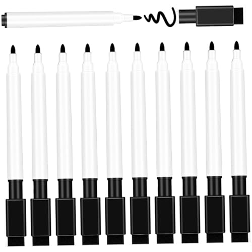 Stibzeup Trockener Erase -Marker 10pcs mit Radiergummideckel 4, 5 Zoll Fine Tipp schwarze Whiteboard -Marker für Schulbüro Stibzeup Trockener Erase -Marker 10pcs mit Radiergummideckel 4, 5 Zoll Fine Tipp schwarze Whiteboard -Marker für Schulbüro von Stibzeup